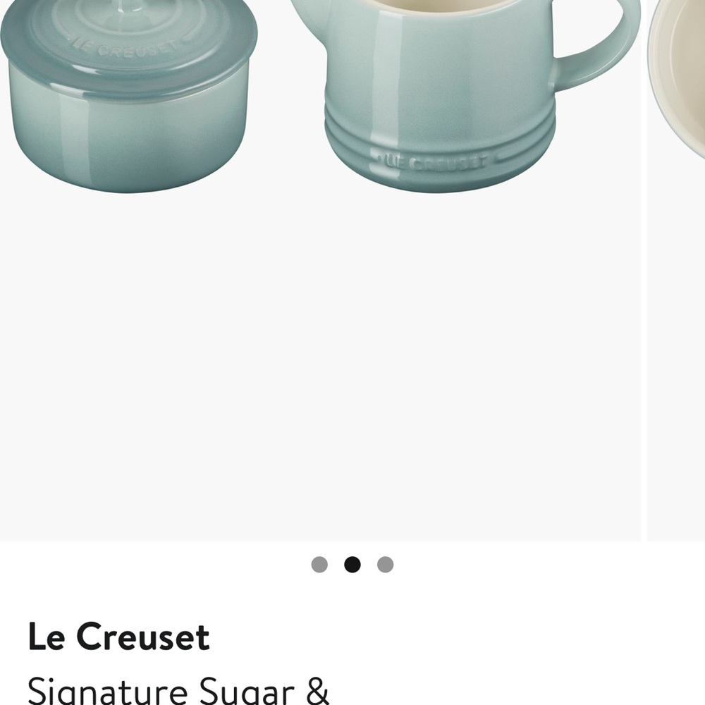 Le Creuset Sugar and Creamer Duo in Sea Salt color